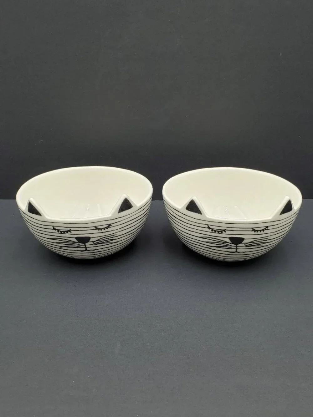 Tabletops Gallery Cat Face Soup Bowls Striped Sleeping Kitten Cereal Bowls